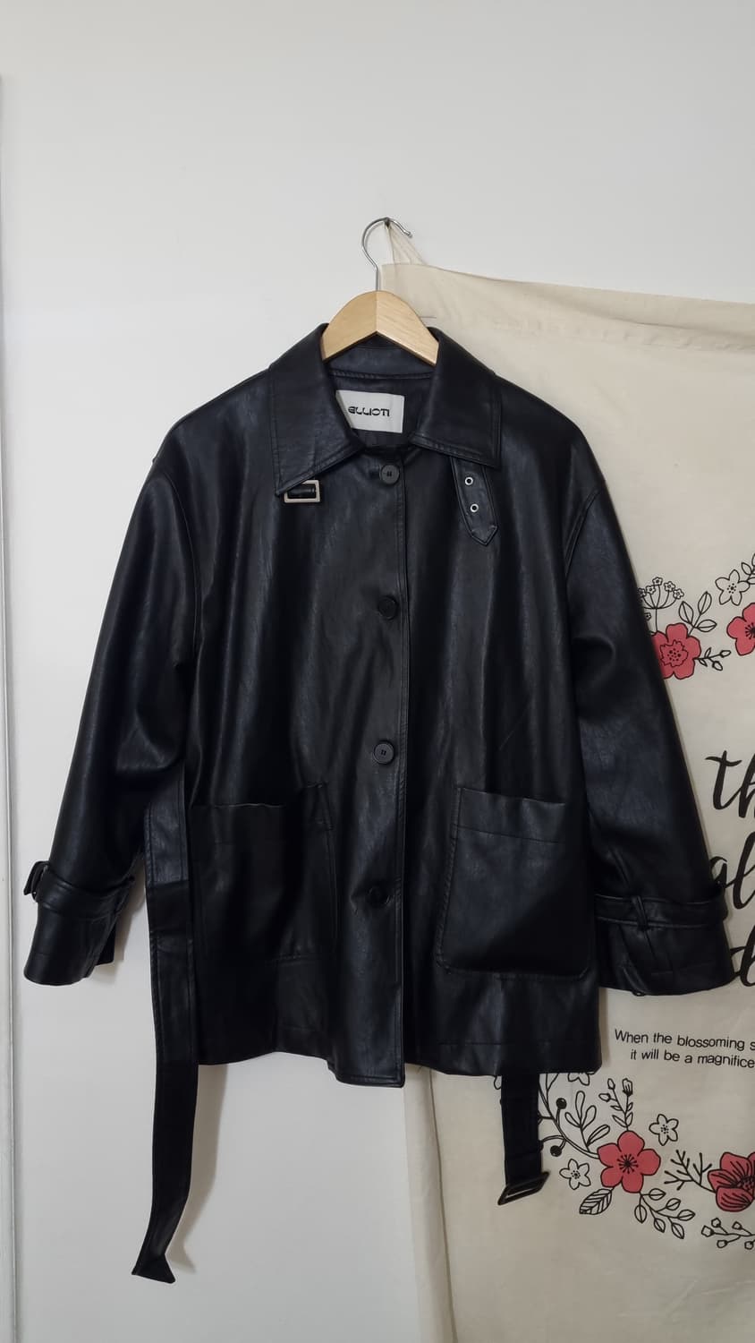 ELLIOTI  엘리오티 레더 트렌치 코트 상품이미지5