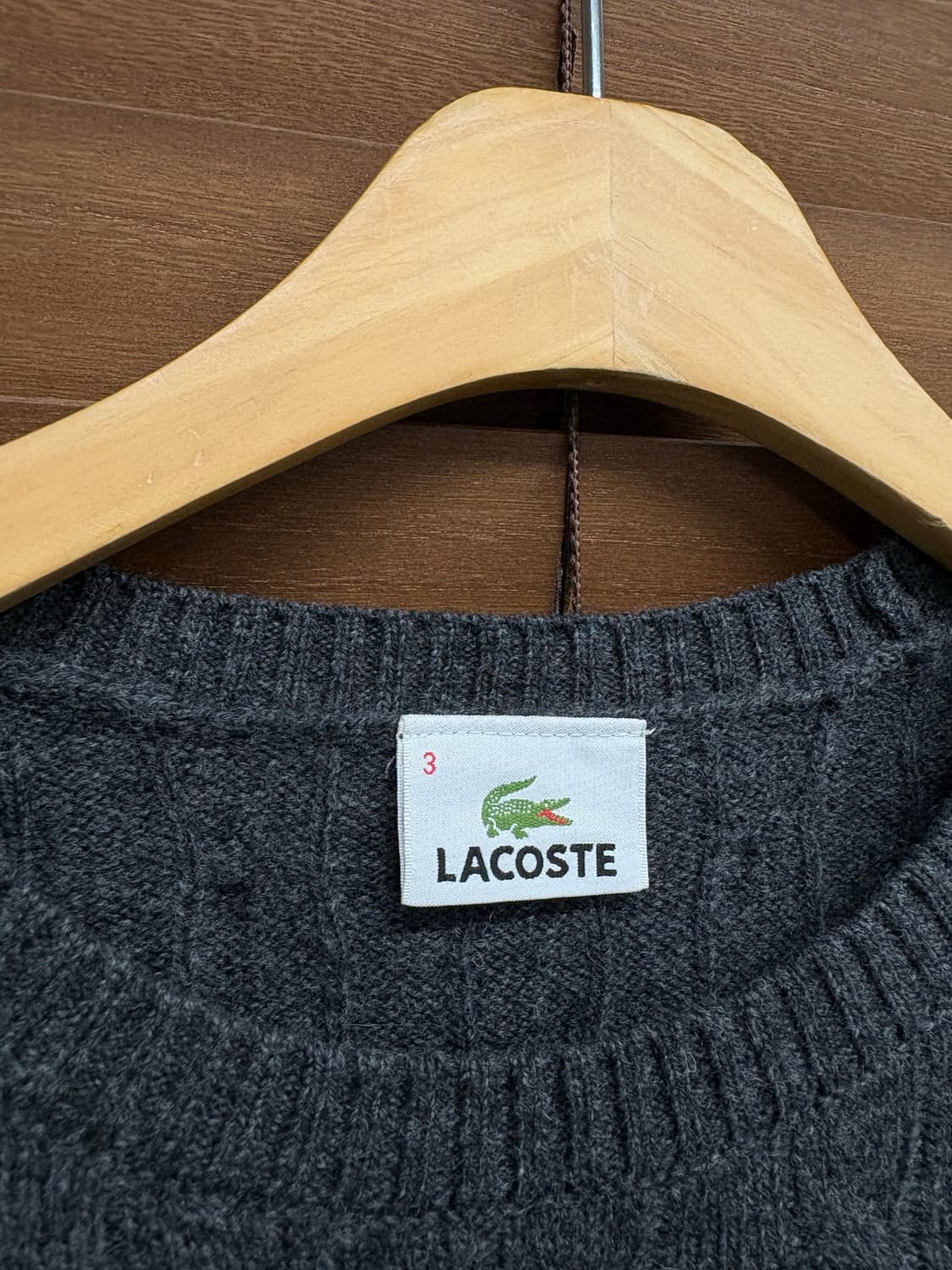 라코스테 그레이 꽈배기 니트 상품이미지6