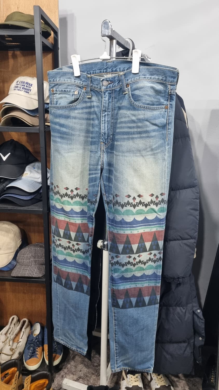 리바이스 (508) 허리 34~35 나바호 무늬패턴 레귤러핏 청바지 상품이미지1