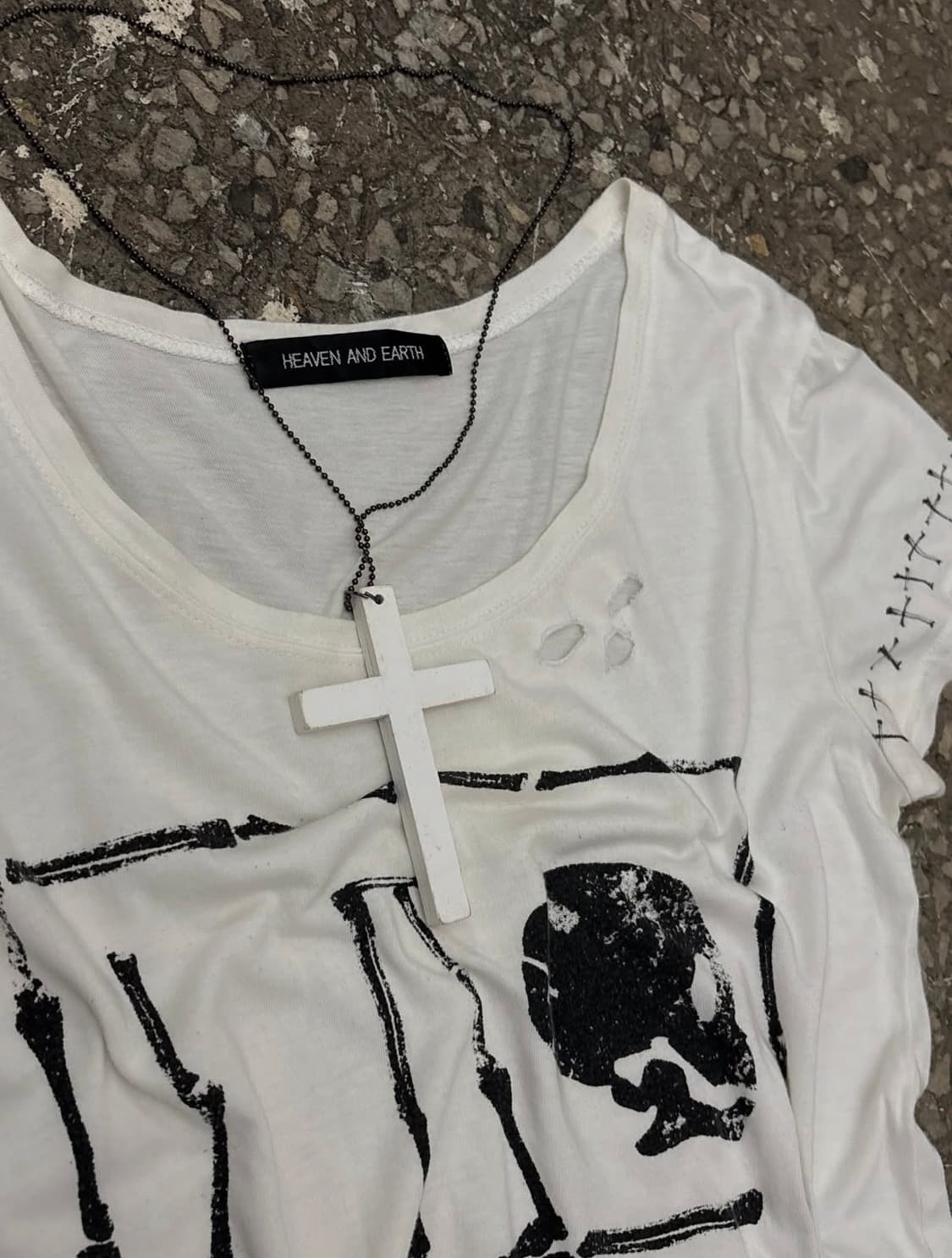 Heaven&Earth Skull Printing Detail Top 상품이미지3