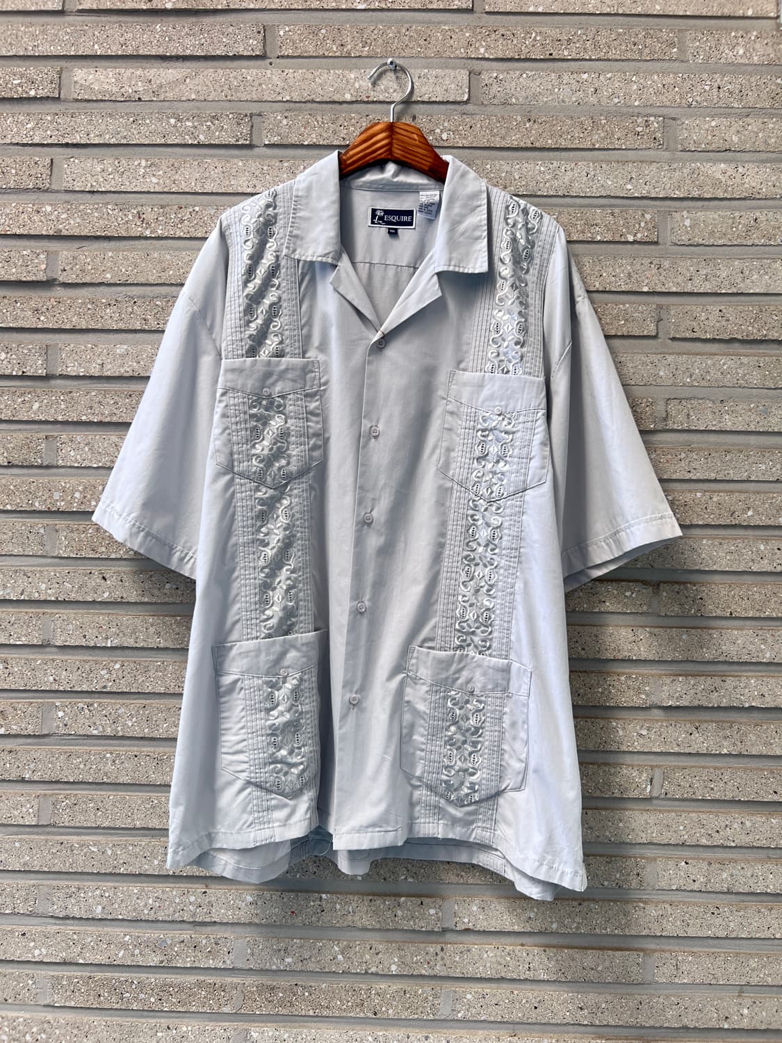 [3XL]90's USA 빈티지 스카이블루 구아야베라 셔츠 상품이미지2