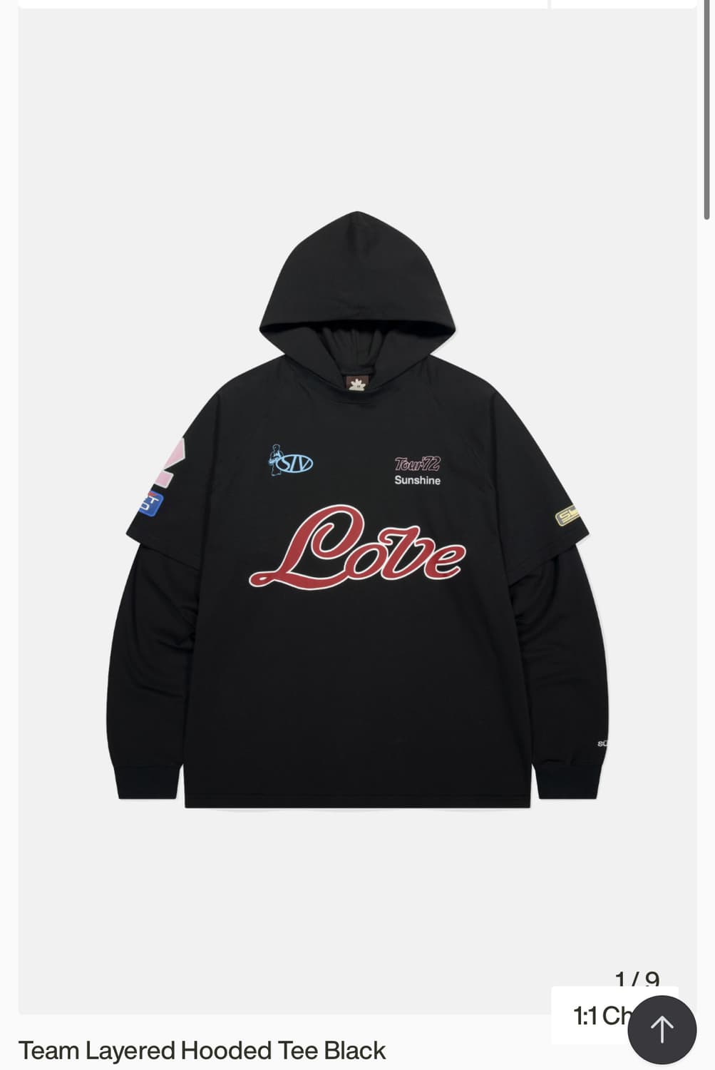 (S) 썬러브 레이어드 후드 긴팔티 상품이미지1