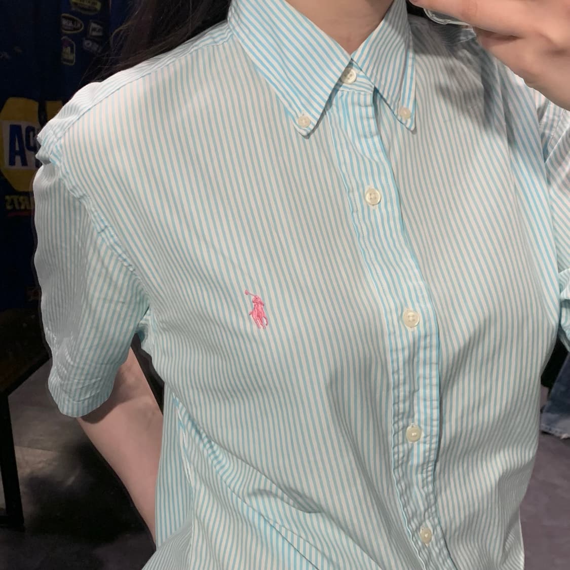 [IM] 폴로 랄프로렌 반팔 스트라이프 셔츠 민트블루 상품이미지3