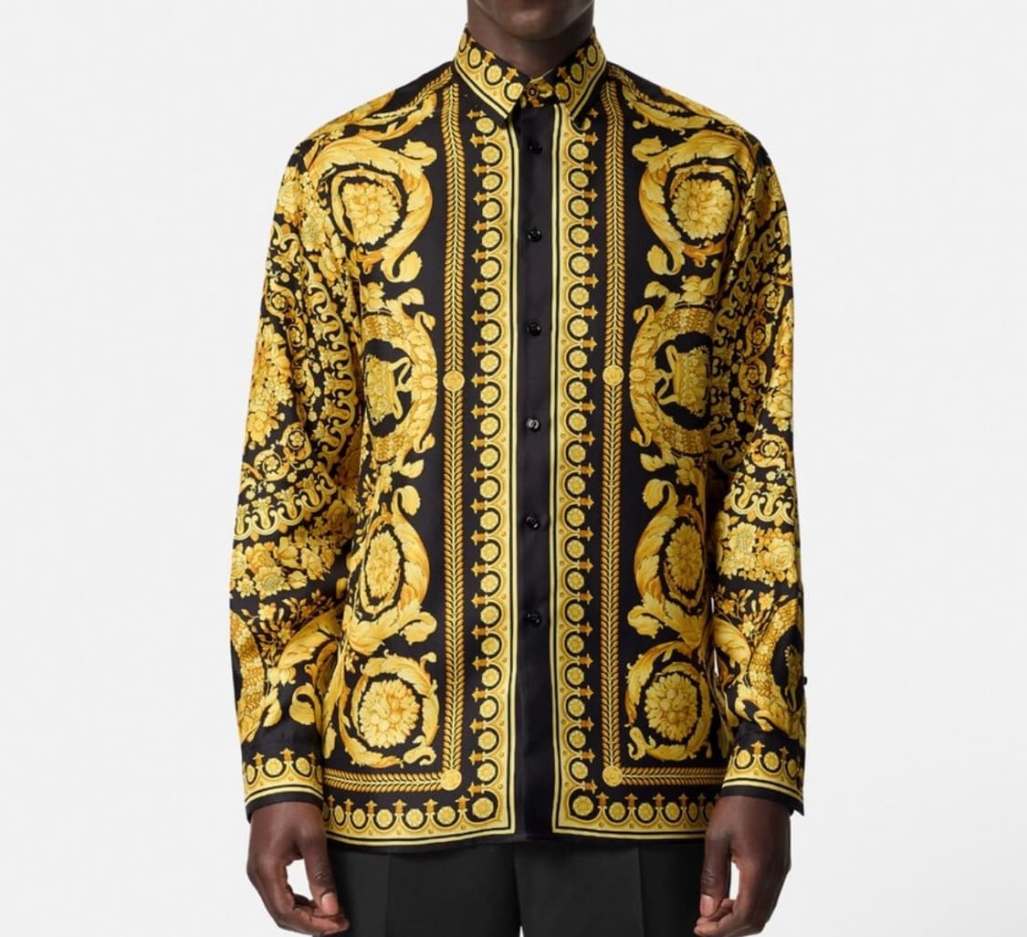 versace Barocco Printed Silk Twill Shirt 상품이미지3