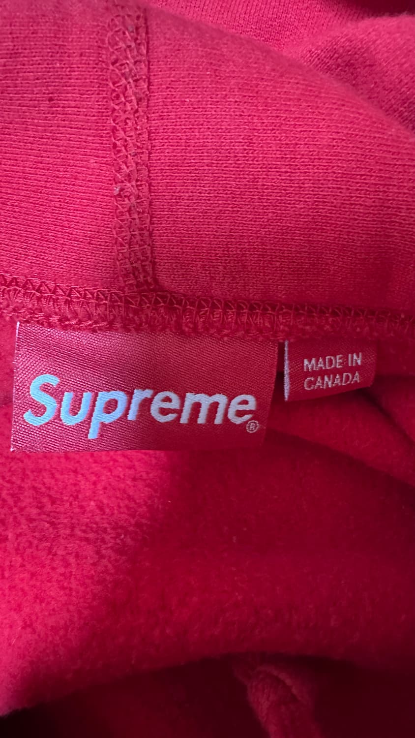 슈프림 후드티 퍼포레이티드 레더  레드 L 상품이미지5