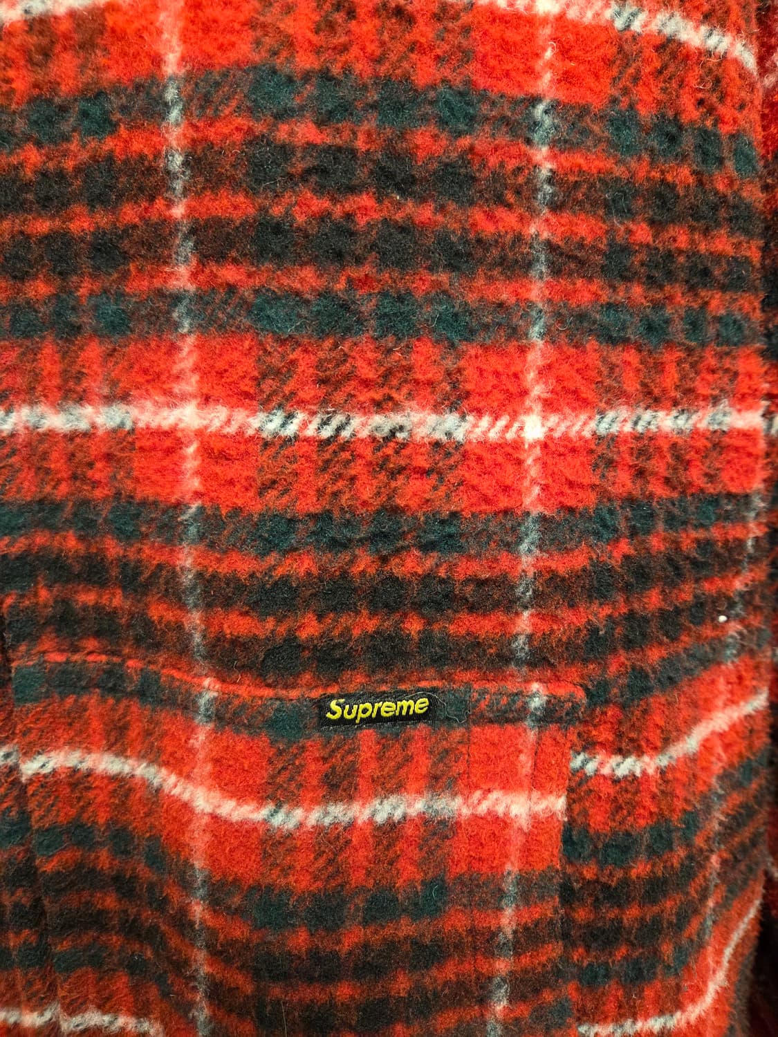 슈프림 플레이드 울 후드 워크 자켓 레드 XL 상품이미지3