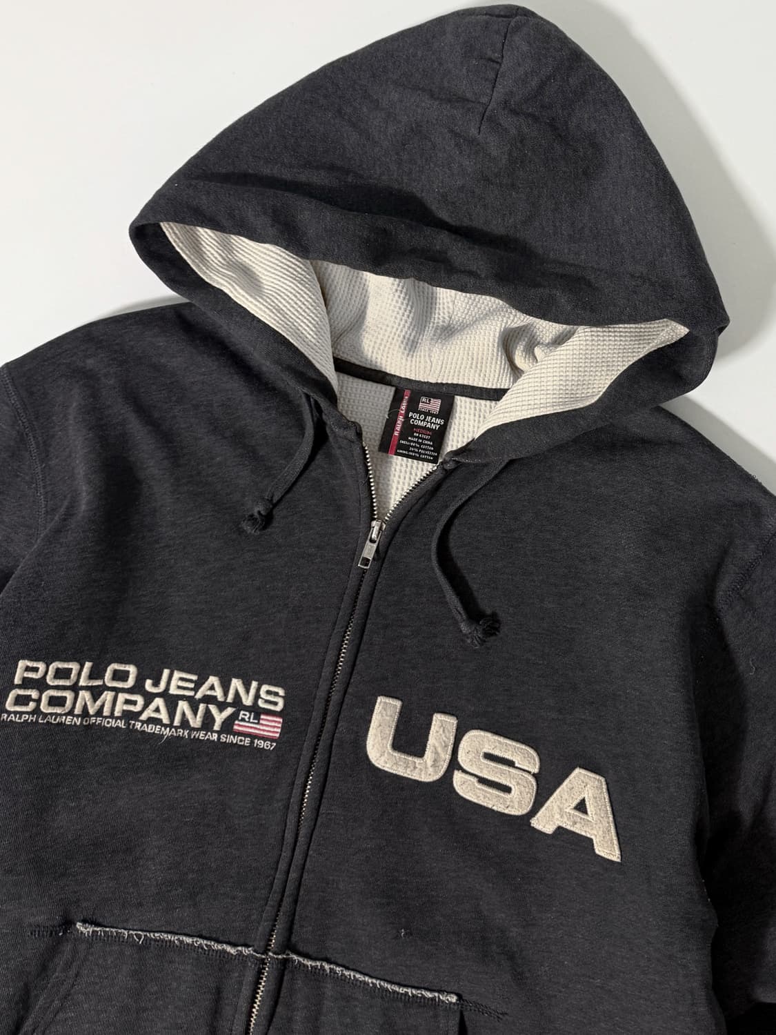 폴로 진스 루즈핏 90‘s USA 써멀 후드집업 상품이미지2