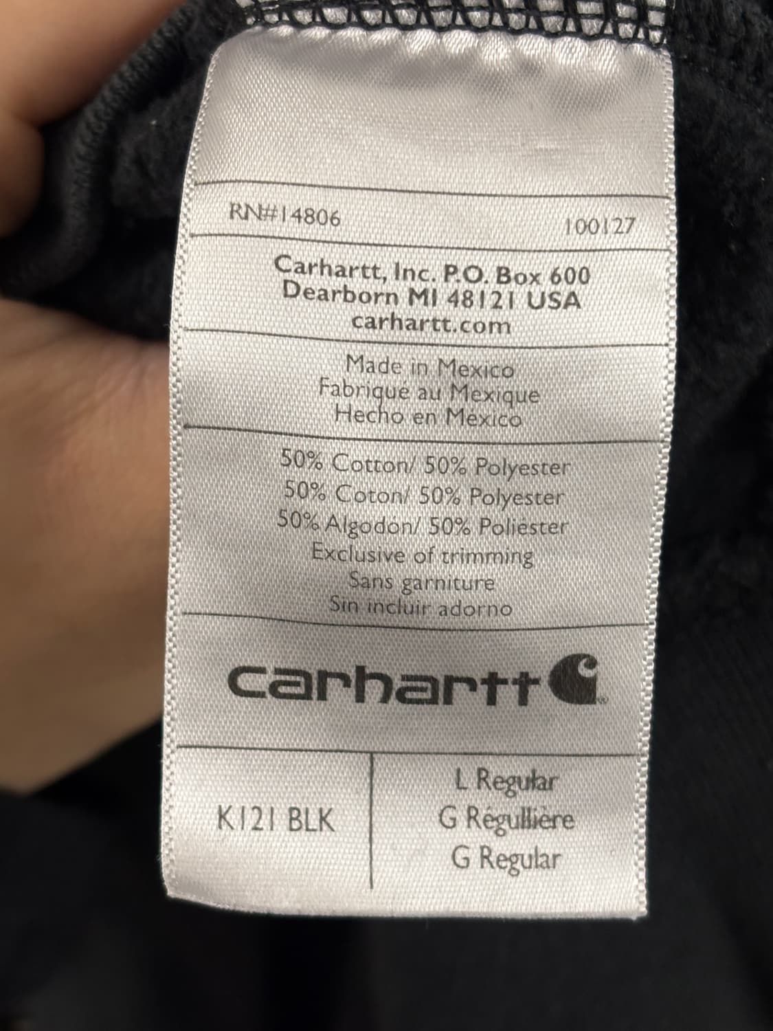 칼하트 오리지널핏 후드티 블랙 L 상품이미지5