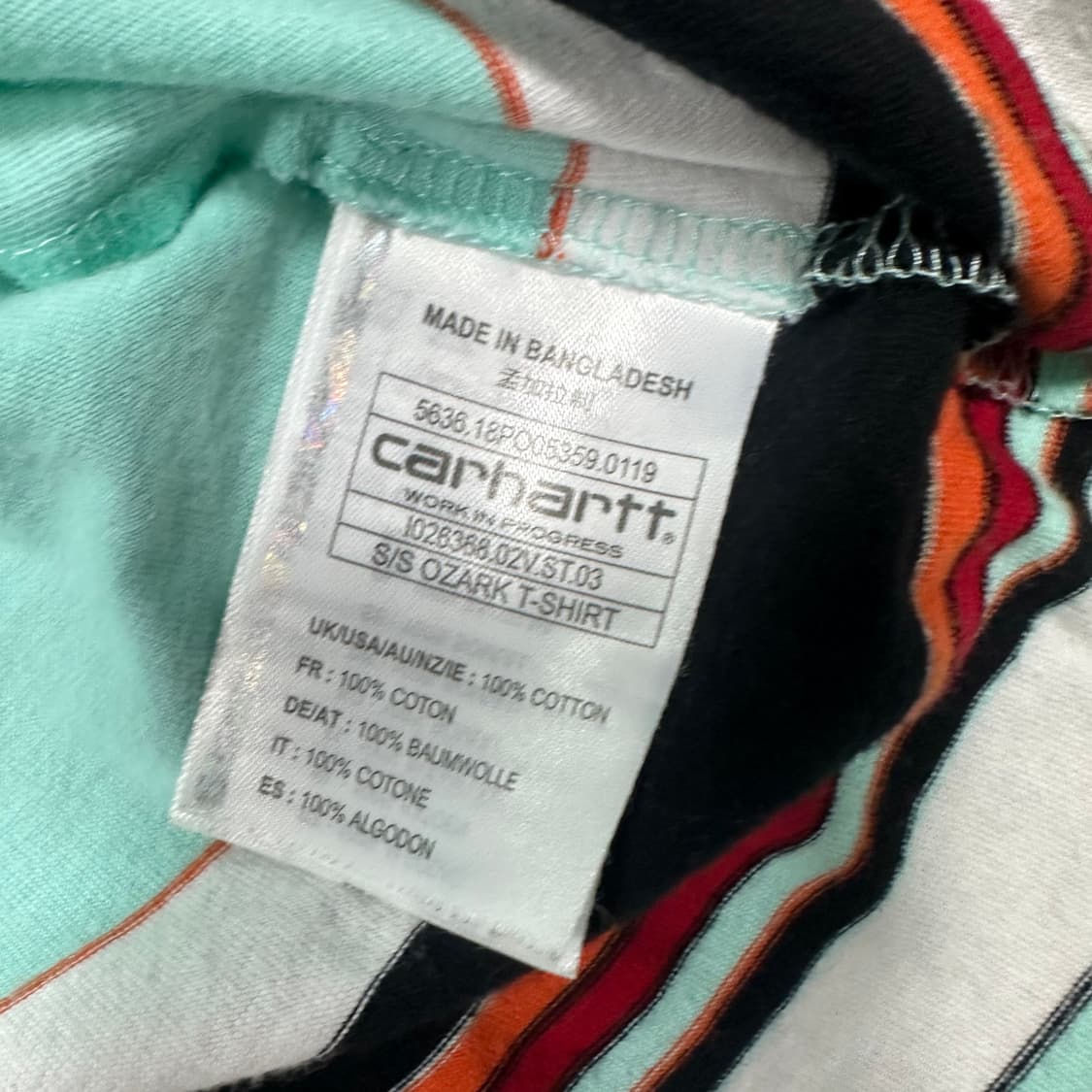 ✨ (바배) 칼하트 스트라이프 반팔티  상품이미지4