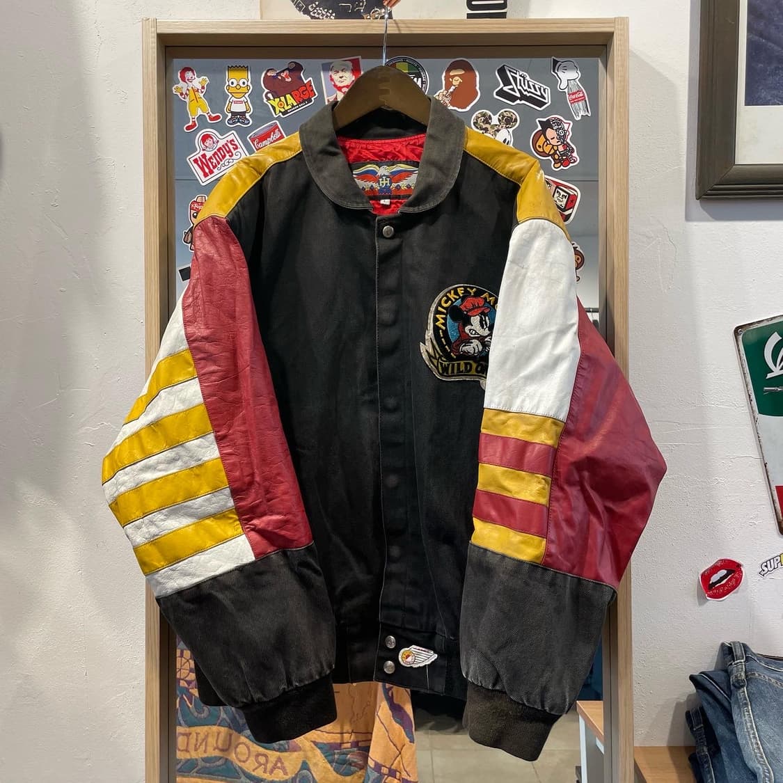 90s 제프해밀턴 미키마우스 바시티자켓 XL 상품이미지2