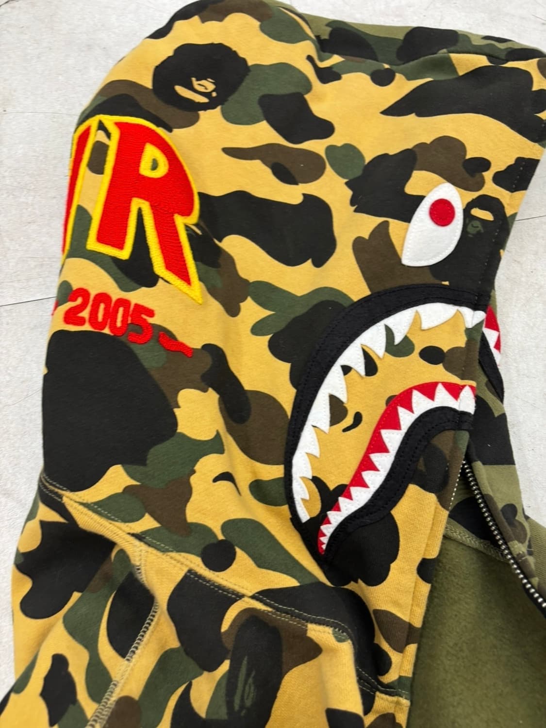 베이프 반반 샤크 후드집업 녹계 황계 2xl 상품이미지2