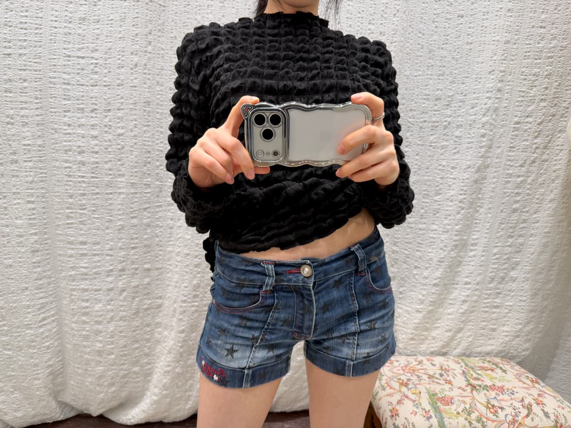 black pom pom sleeve 상품이미지2