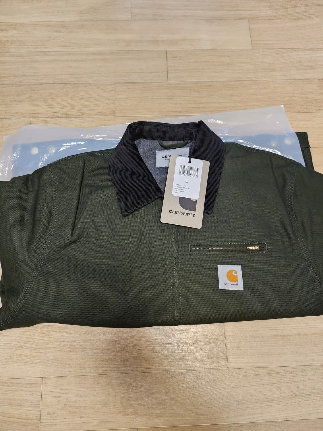 [L] 칼하트 wip 디트로이트자켓 올리브 블랙 리지드 - 윈터 상품이미지2