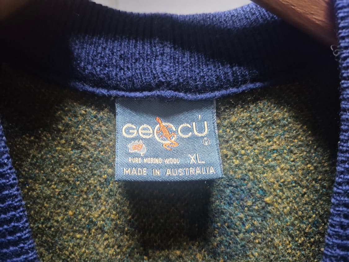 90's 게쿠 오스트레일리아 케이블 니트 베스트 XL 상품이미지2
