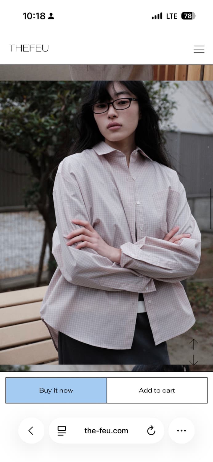 thefeu check shirt, os, pink 상품이미지2