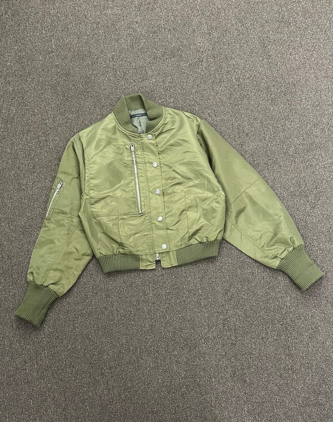 OS)EMODA 빈티지 여성 카키 봄버자켓 상품이미지1