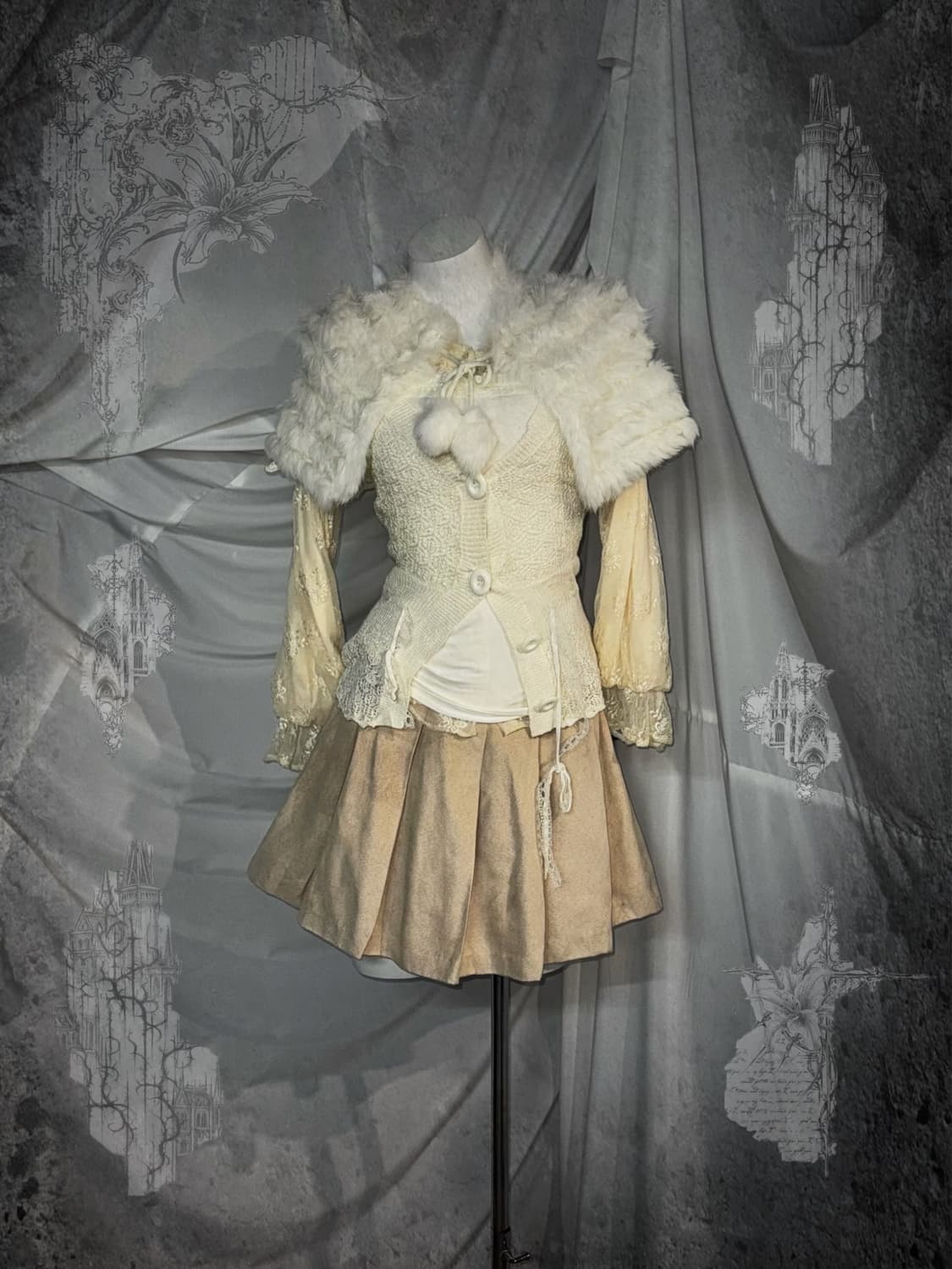 데일리 달천깔 폼폼이 크림 페어리 코디세트 상품이미지1