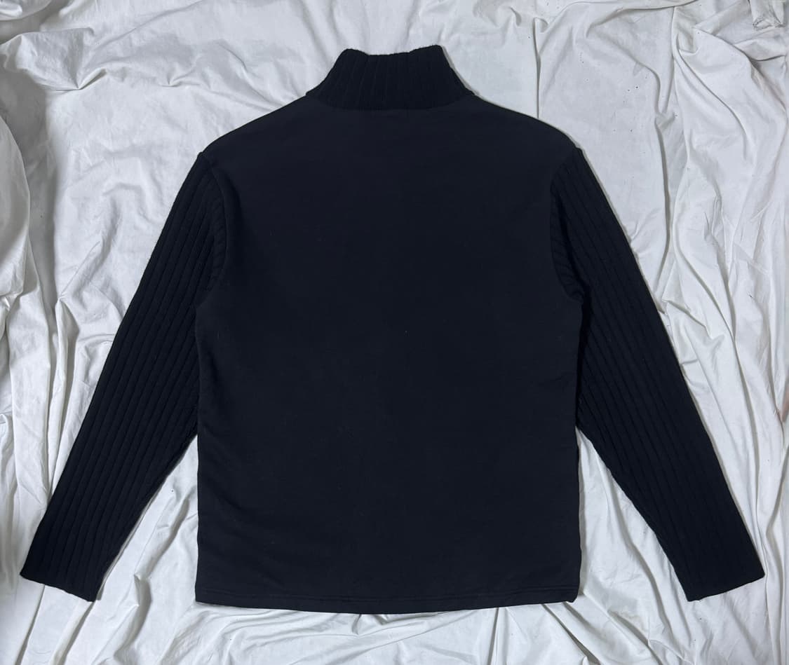 요지야마모토 ysaccs 리브 슬리브 스탠드넥 집업 니트 자켓 상품이미지2