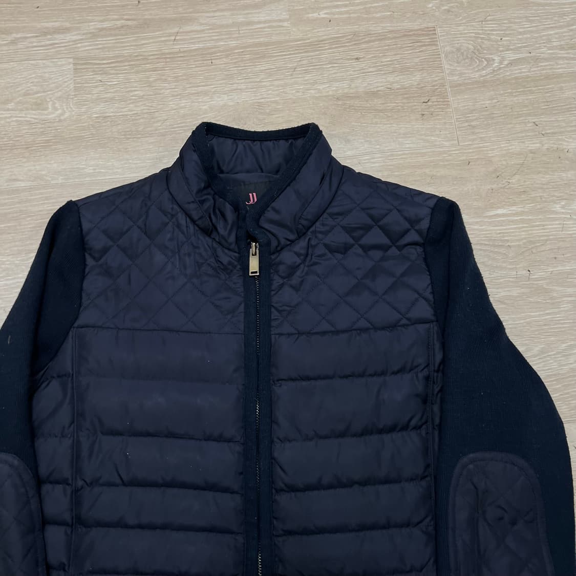 지고트 여성 구스다운 니트 배색 경량 롱패딩 [블랙] 88-90-160 상품이미지2