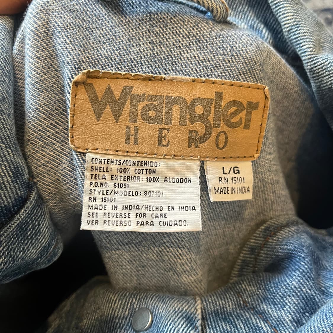 L Wrangler Hero 할리데이비슨 데님 자켓/W2126 상품이미지5