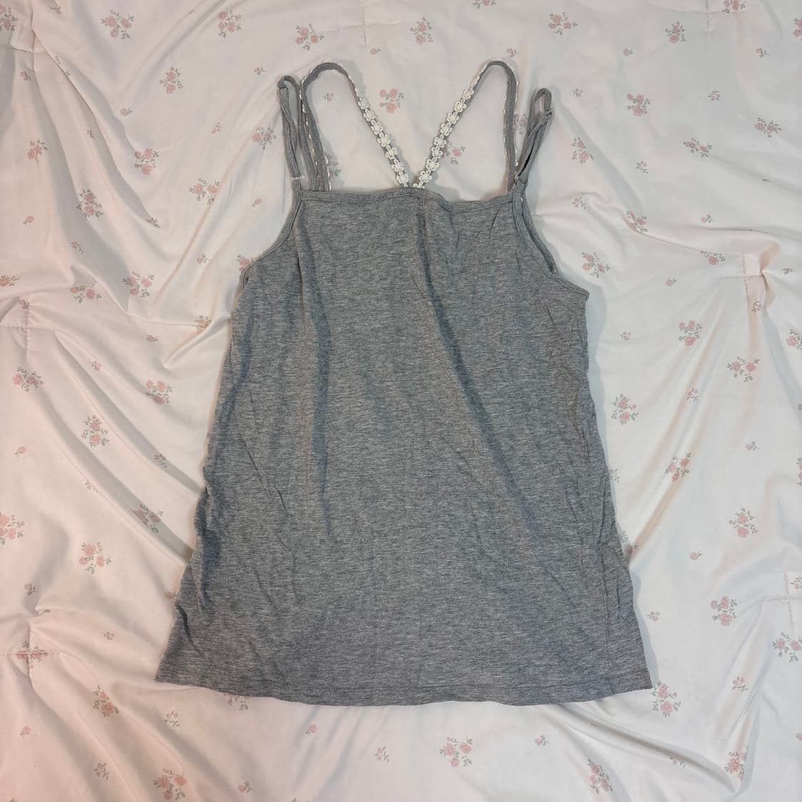 일본 빈티지 어쓰 뮤직 레이스 나시 그레이 상품이미지2