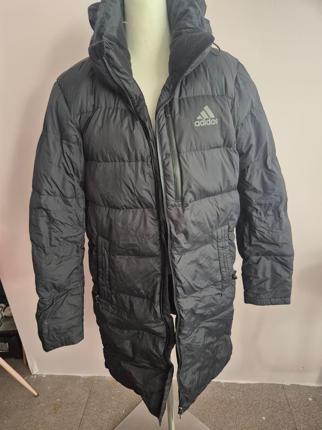 아디다스 후드 롱패딩 블랙  상품이미지1