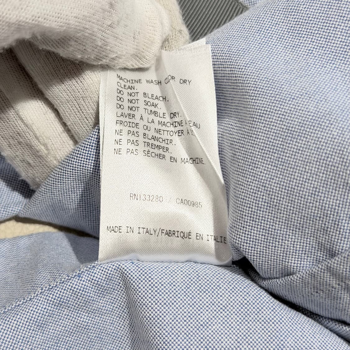 (A+/5) / 톰브라운 솔리드 플란넬 사선완장 셔츠 스카이 상품이미지8