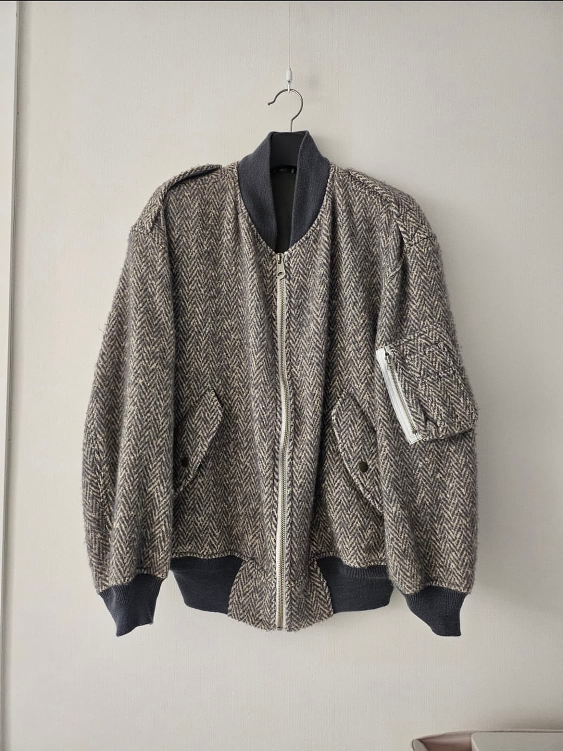 파세타즘 헤링본 봄버 상품이미지1