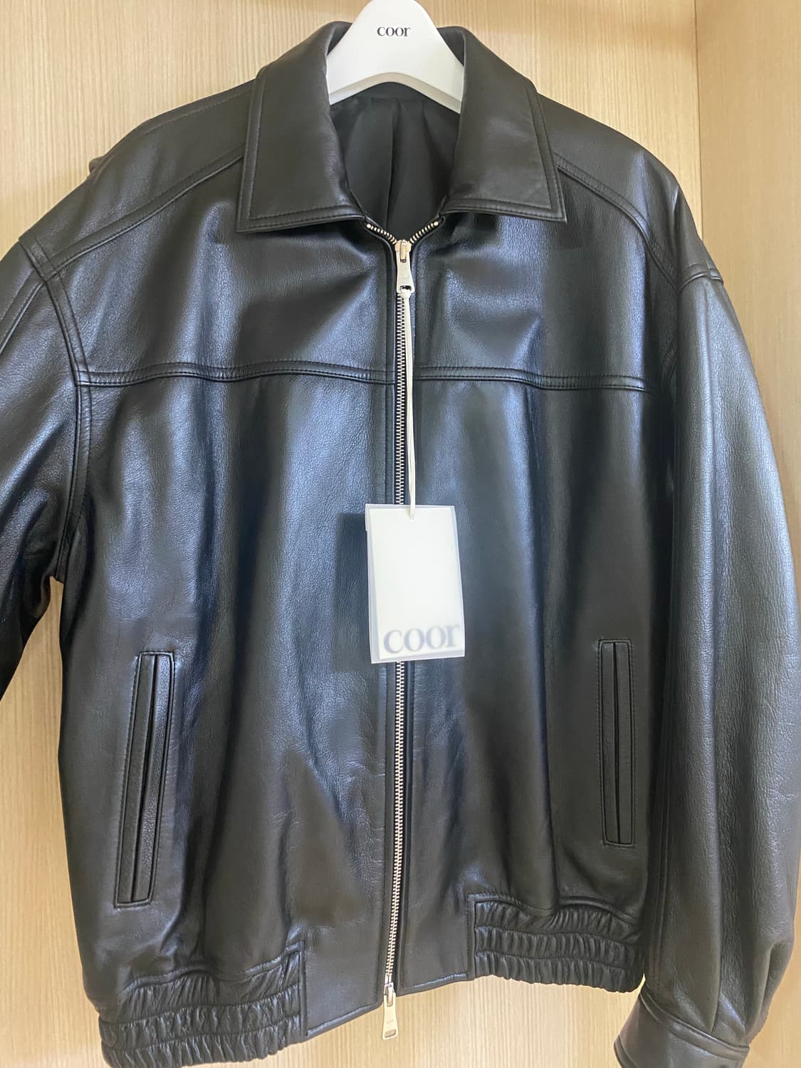 쿠어 우먼 오버사이즈 카우하이드 레더 점퍼  상품이미지2