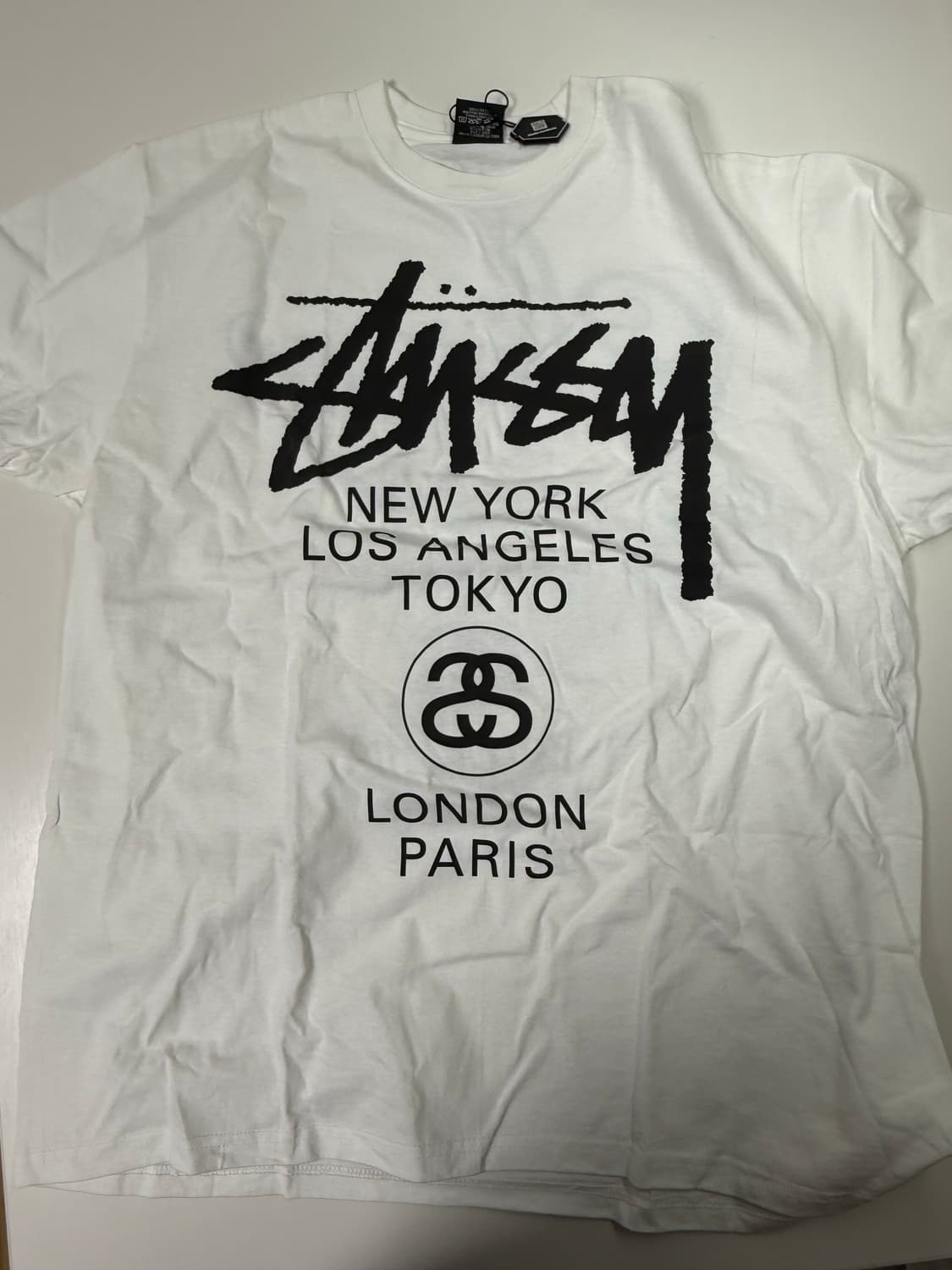 스투시 월드투어 반팔 화이트 L 상품이미지5