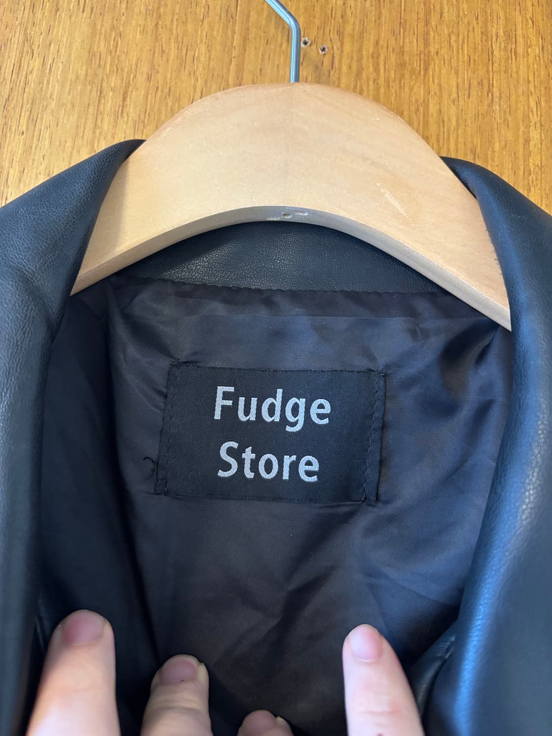 Fudge Store 블랙 레더 자켓 상품이미지4