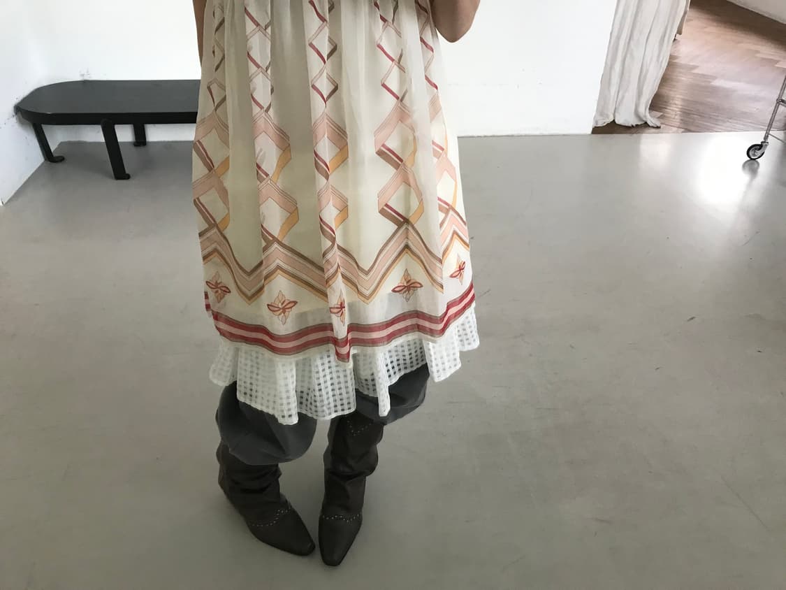 vintage ivory pattern sleeveless 상품이미지6