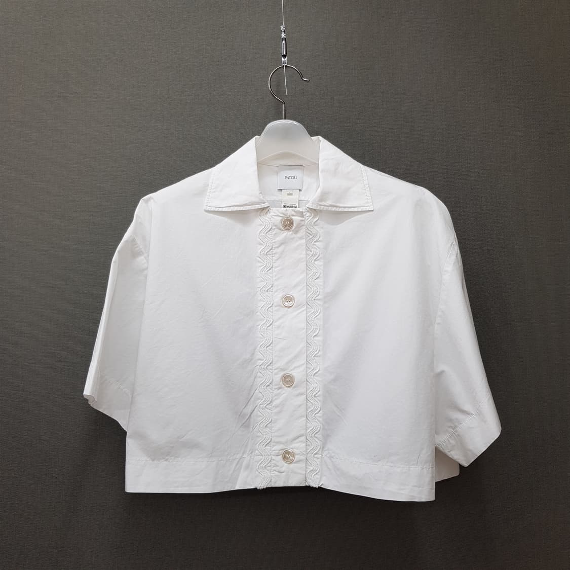 PATOU 파투 레이스 트리밍 반팔 셔츠 블라우스 S사이즈 상품이미지2