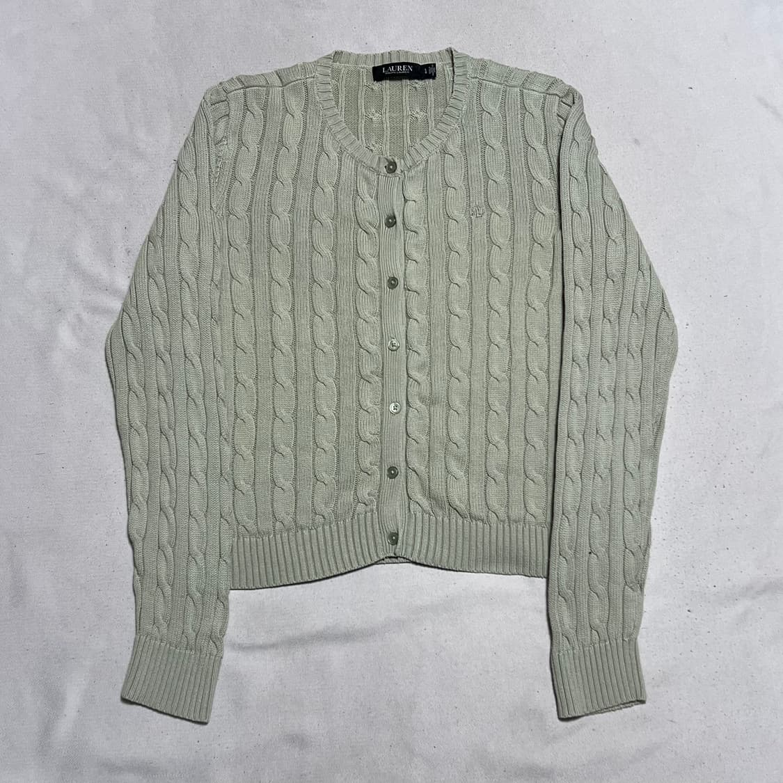 L 로렌랄프로렌 여성용 라운드넥 케이블 가디건 상품이미지2