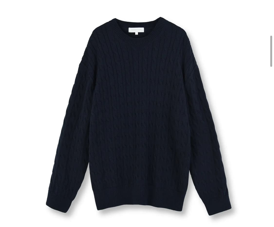 (5)브라운야드 캐시미어 케이블 니트 다크네이비 상품이미지2