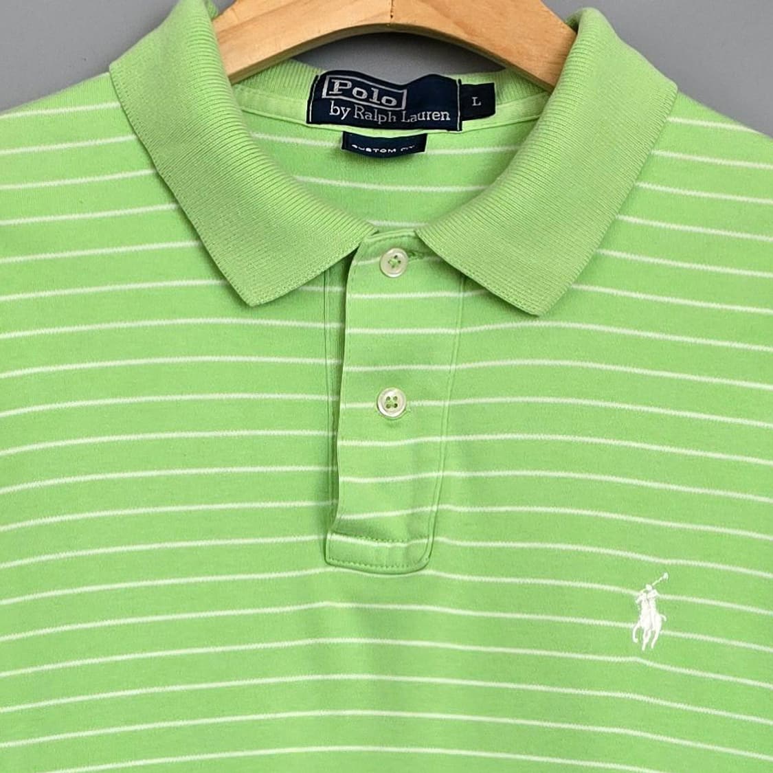 폴로 랄프로렌 polo 커스텀핏 스트라이프 반팔 PK티셔츠 L 상품이미지2