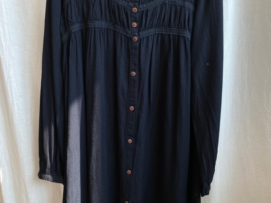 네이비 스퀘어넥 롱블라우스(M) 상품이미지5