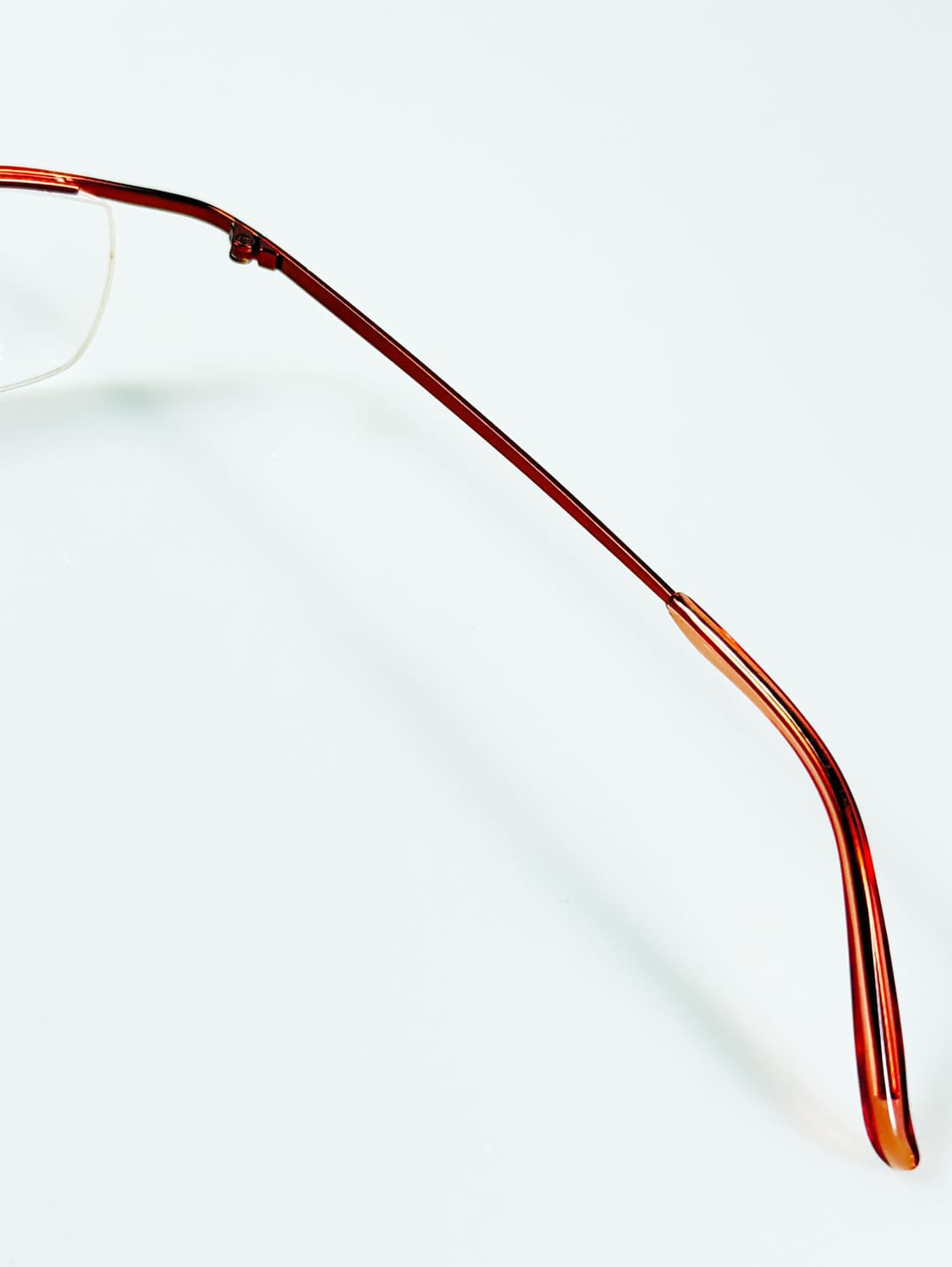 90s NIHOW 브라운 메탈 스퀘어 반무테 빈티지 안경 상품이미지6