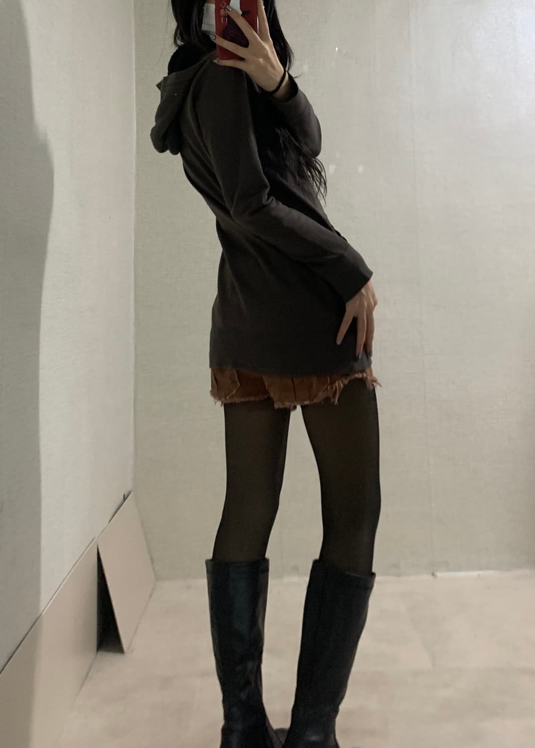 brown 2way hood zip-up 상품이미지5