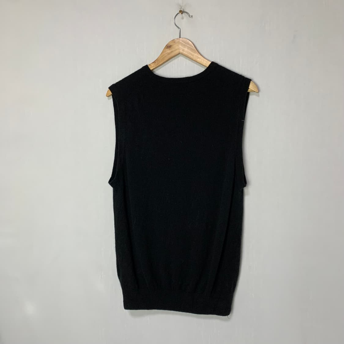 리미티드에디션 블랙 캐시미어 100 니트 조끼 L 빈티지 상품이미지6