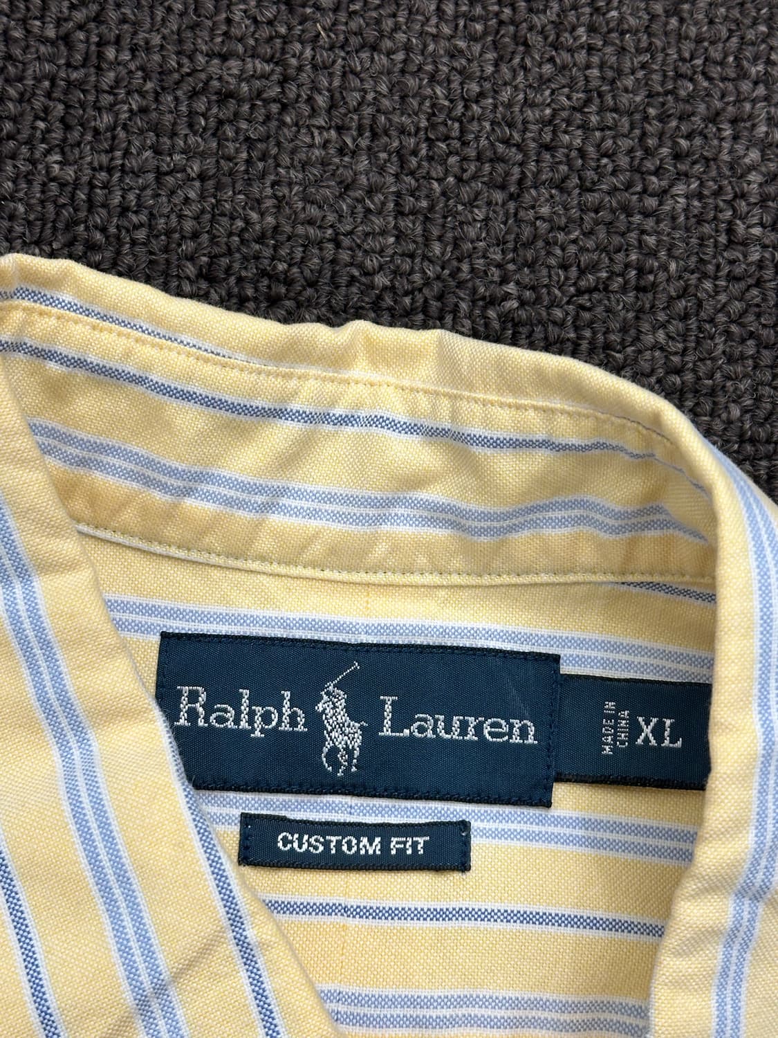 XL)폴로 랄프로렌 옐로우 스트라이프 옥스포드 반팔 셔츠 상품이미지3