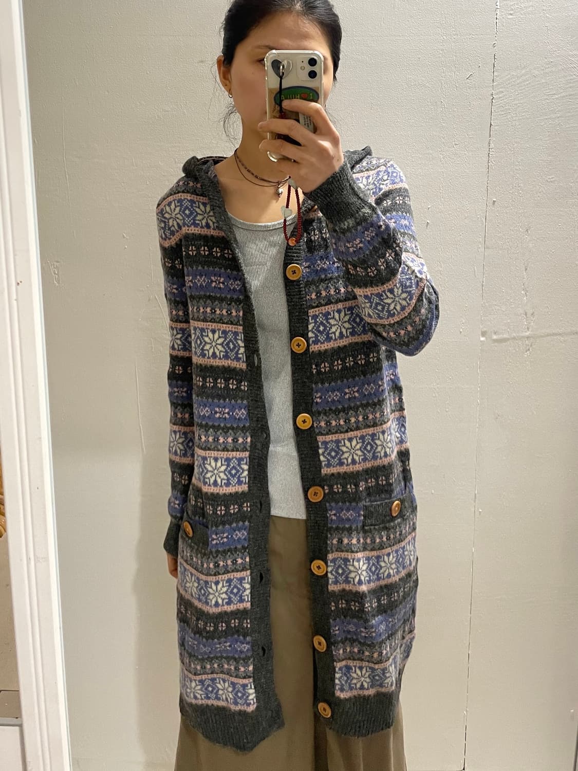 빔스 모리걸 후드 롱 가디건 상품이미지1