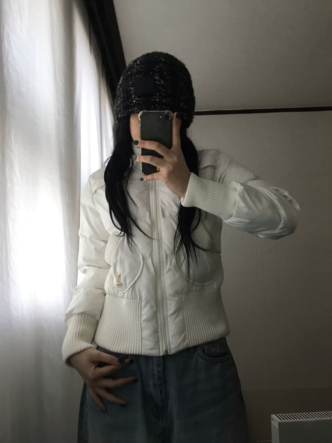 아디다스 화이트 빅로고 패딩 상품이미지1