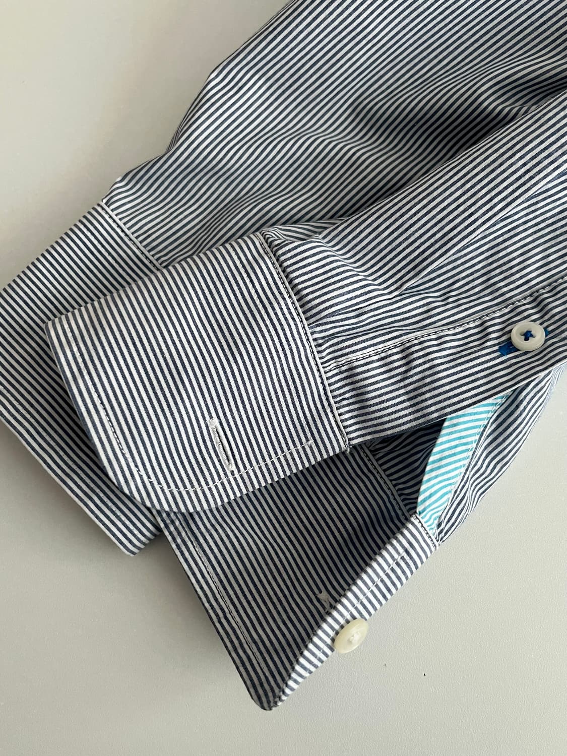 S) 타미힐피거 슬림핏 핀 스트라이프 셔츠 네이비 상품이미지6