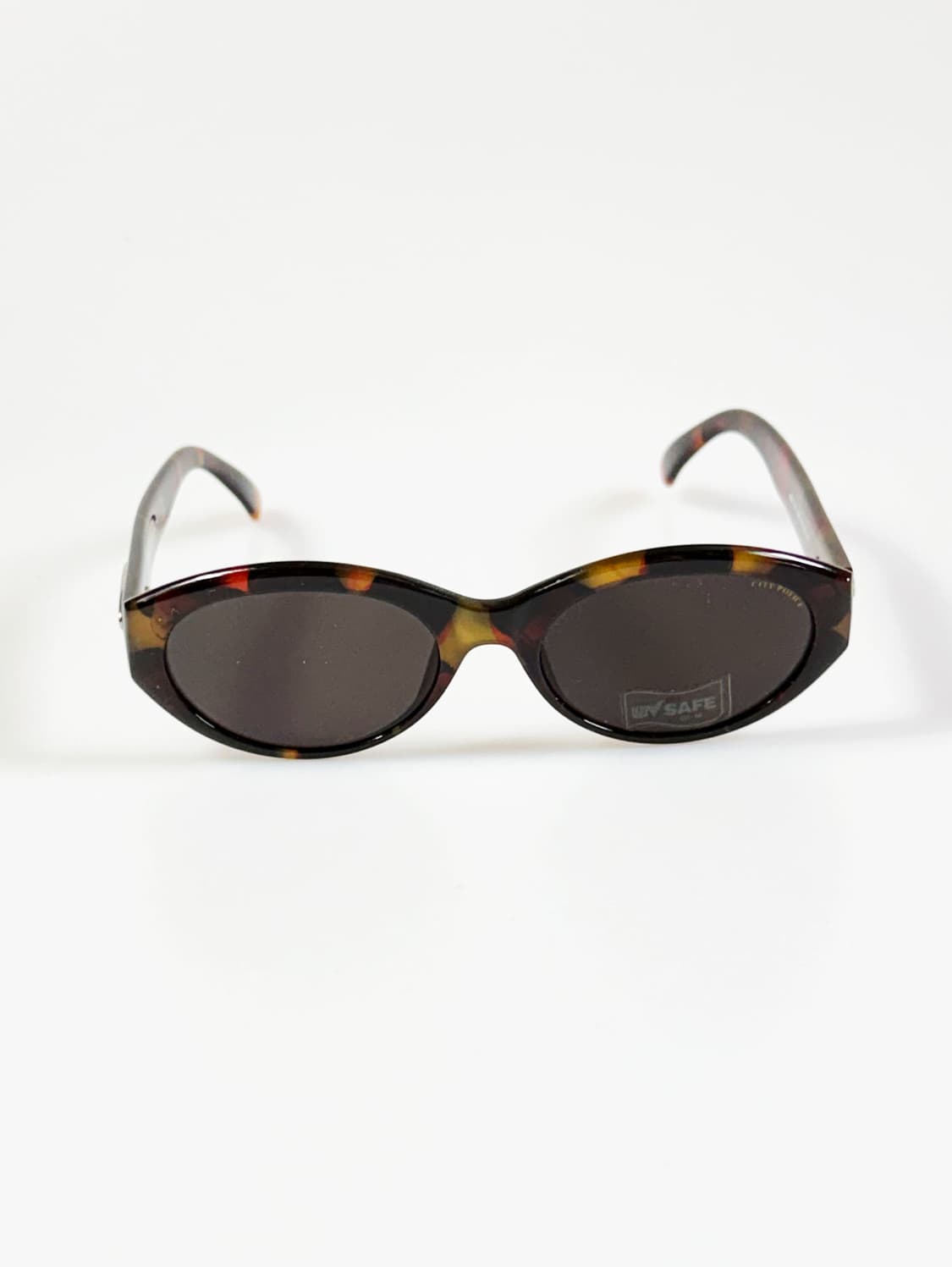 90s CITY POLICE 볼드 오벌 토터스쉘 빈티지 선글라스 상품이미지1