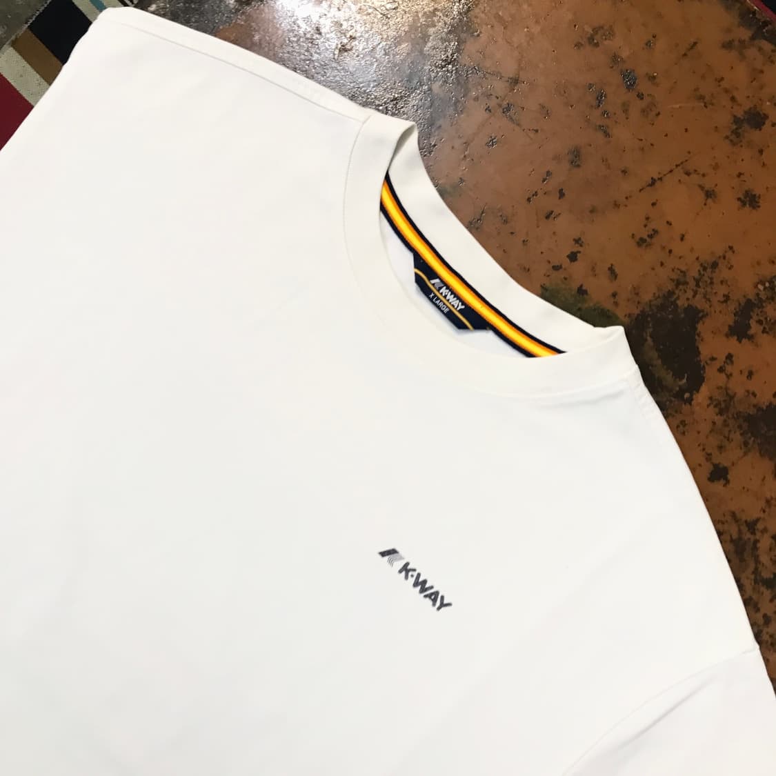 K way 까웨 백프린팅 화이트 숏 슬리브 남성 105 110 사이즈 상품이미지3