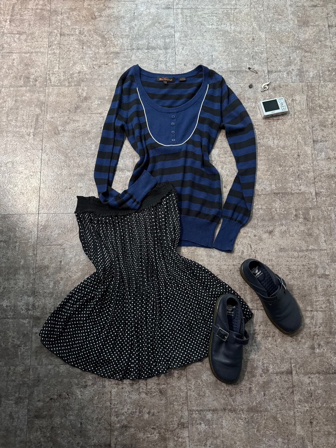 도트 패턴 플리츠 스커트 상품이미지2