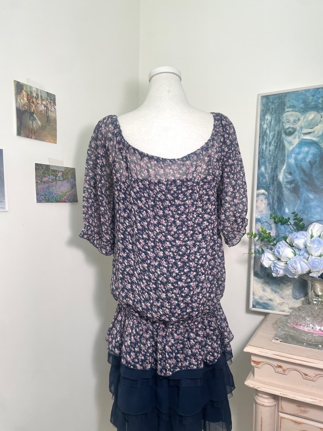 navy flower ruffle fairy 2pcs set 상품이미지4
