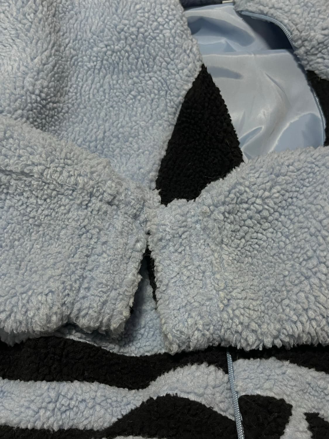 아디다스 빅 트레포일 쉐르파 자켓 빅로고 후리스 집업 블루 상품이미지4