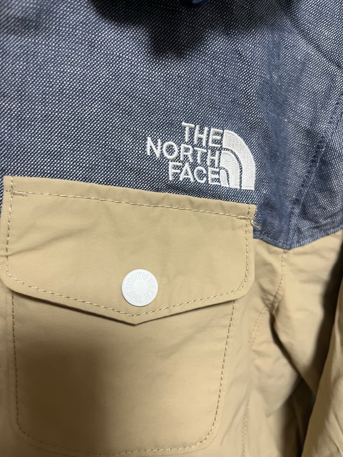 노스페이스  베이지 데님 배색 자켓 상품이미지2